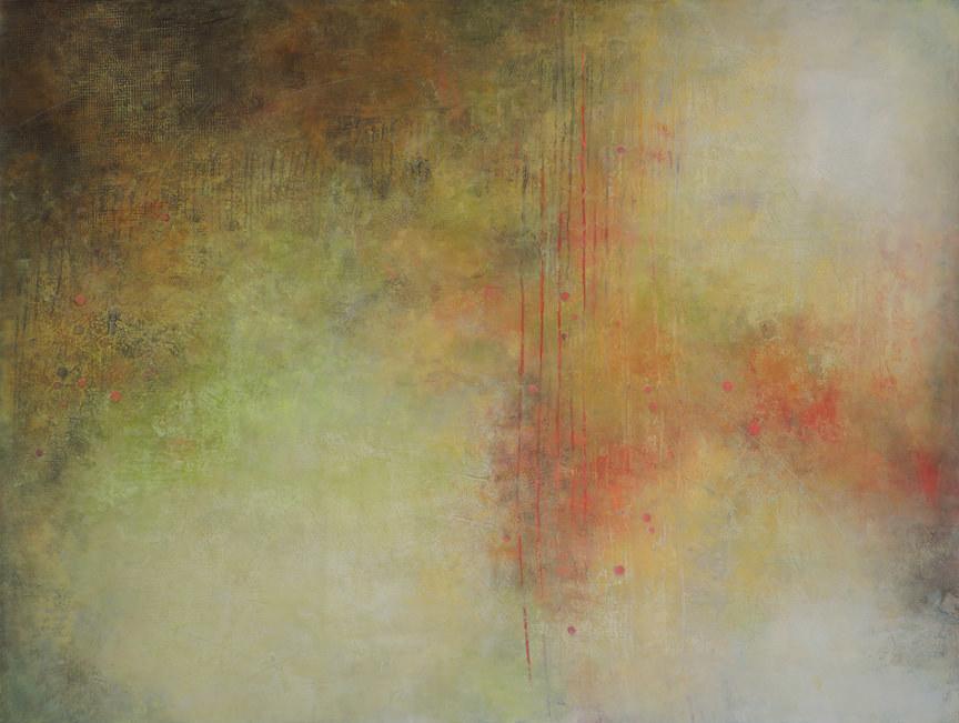 Yellow and orange moody abstract painting