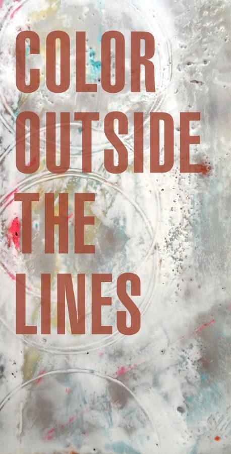 Color Outside the Lines - Encaustic graphic