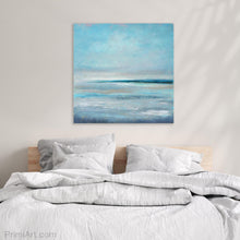 Load image into Gallery viewer, serene abstract seascape above bed
