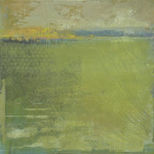 Load image into Gallery viewer, Yellow-green abstract landscape art &quot;Above Anything,&quot; metal print by Victoria Primicias
