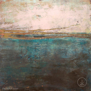 Impressionist abstract ocean art "Almost Forgotten," digital art by Victoria Primicias