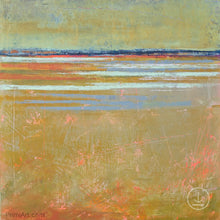 Load image into Gallery viewer, Zen abstract beach wall art &quot;Amber Keys,&quot; digital art landscape by Victoria Primicias
