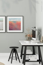 Load image into Gallery viewer, Square abstract landscape art &quot;Azalea Coast,&quot; digital download by Victoria Primicias, decorates the office.
