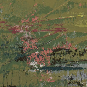 Closeup detail of modern abstract landscape art "Brassy Pastures," downloadable art by Victoria Primicias