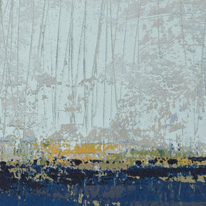 Closeup detail of indigo blue abstract beach wall art "Broken Rules," digital download by Victoria Primicias