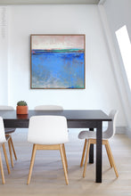 Load image into Gallery viewer, Zen abstract seascape painting&quot;Carolina Shores,&quot; downloadable art by Victoria Primicias, decorates the office.
