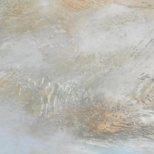 Closeup detail of gray abstract landscape art "Casual Vacancy," digital art landscape by Victoria Primicias