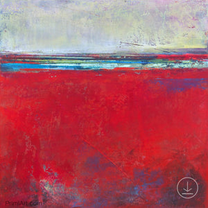 Bold abstract seascape painting "Cherry Hollow," digital print by Victoria Primicias