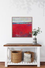 Load image into Gallery viewer, Bold abstract seascape painting &quot;Cherry Hollow,&quot; digital print by Victoria Primicias, decorates the entryway.
