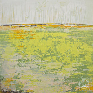 Bright abstract landscape painting "Citrus Morning," downloadable art by Victoria Primicias
