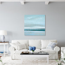 Load image into Gallery viewer, square gray abstract landscape in living room
