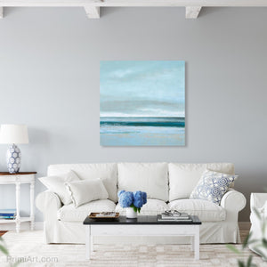 square gray abstract landscape in living room