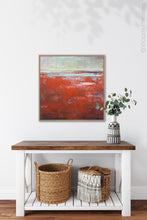 Load image into Gallery viewer, Contemporary abstract seascape painting &quot;Courage Point,&quot; printable wall art by Victoria Primicias, decorates the hallway.
