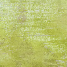 Load image into Gallery viewer, Closeup detail of chartreuse abstract landscape art &quot;Crimson Threads,&quot; canvas wall art by Victoria Primicias
