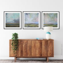 Load image into Gallery viewer, Coastal landscape painting &quot;Delicate Dance,&quot; canvas print by Victoria Primicias, decorates the entryway.
