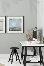 Load image into Gallery viewer, Coastal landscape painting &quot;Delicate Dance,&quot; canvas print by Victoria Primicias, decorates the office.
