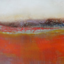 Load image into Gallery viewer, Closeup detail of square abstract seascape painting&quot;End of August,&quot; digital art landscape by Victoria Primicias
