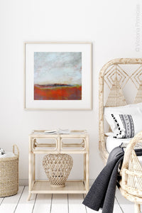 Orange abstract beach art "End of August," canvas art print by Victoria Primiciasbedroom.