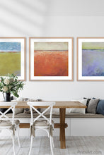 Load image into Gallery viewer, Square abstract beach wall decor &quot;Fading Light,&quot; printable wall art by Victoria Primicias, decorates the dining room.
