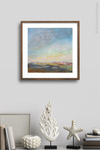 Load image into Gallery viewer, Square abstract landscape painting &quot;Faraway Nearby,&quot; digital download by Victoria Primicias, decorates the wall.

