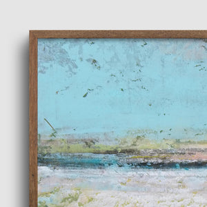 Closeup detail of serene abstract beach wall decor "Finnish Line," downloadable art by Victoria Primicias