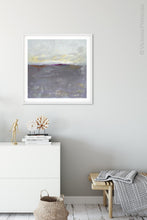 Load image into Gallery viewer, Neutral color abstract coastal wall decor &quot;Fog Island,&quot; digital download by Victoria Primicias, decorates the foyer.
