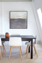 Load image into Gallery viewer, Neutral color abstract coastal wall decor &quot;Fog Island,&quot; digital print by Victoria Primicias, decorates the office.
