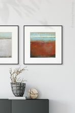 Load image into Gallery viewer, Red abstract landscape painting &quot;Havana Stories,&quot; canvas art print by Victoria Primiciasentryway.
