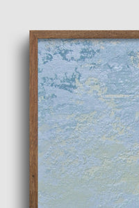 Closeup detail of blue abstract beach artwork "Hello Again," downloadable art by Victoria Primicias