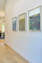 Load image into Gallery viewer, Unique abstract landscape art &quot;Holly Shelter,&quot; digital download by Victoria Primicias, decorates the entryway.

