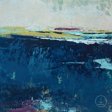 Load image into Gallery viewer, Conteporary indigo abstract beach wall decor &quot;Indigo Blue,&quot; digital art by Victoria Primicias
