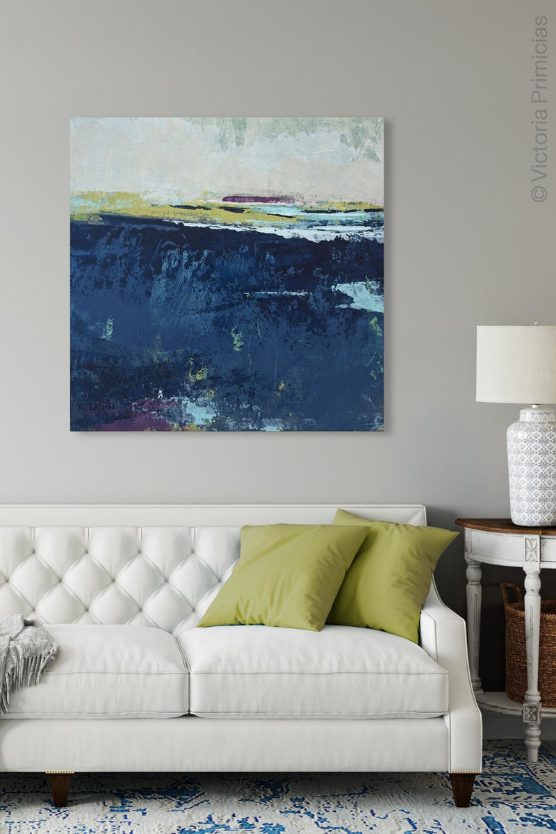 Indigo Abstract Beach Wall Decor - Coastal Wall Art Prints – Victoria ...