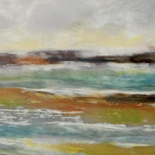 Load image into Gallery viewer, Closeup detail of coastal abstract landscape art &quot;Lapping Layers,&quot; digital download by Victoria Primicias
