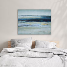 Load image into Gallery viewer, indigo and yellow coastal artwork in bedroom

