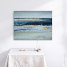 Load image into Gallery viewer, yellow and gray abstract seascape painting
