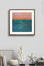 Load image into Gallery viewer, Contemporary abstract ocean wall art &quot;Lost Emerald,&quot; canvas wall art by Victoria Primicias, decorates the wall.

