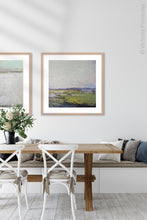 Load image into Gallery viewer, Serene abstract landscape painting &quot;Manana Margarita,&quot; digital print by Victoria Primicias, decorates the dining room.
