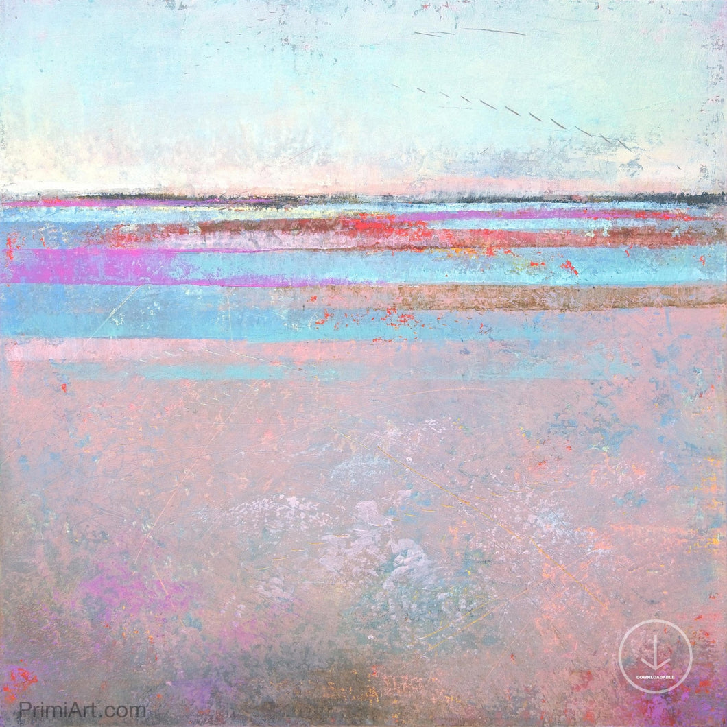 Sweet square abstract beach painting 