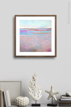 Load image into Gallery viewer, Sweet square abstract landscape art &quot;Marathon Miles,&quot; printable wall art by Victoria Primicias, decorates the wall.
