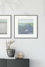Load image into Gallery viewer, Neutral color abstract seascape painting &quot;Marthas Shallows,&quot; digital print by Victoria Primicias, decorates the entryway.

