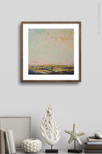 Load image into Gallery viewer, Modern abstract beach artwork &quot;Martini Morning,&quot; printable wall art by Victoria Primicias, decorates the wall.

