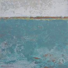 Load image into Gallery viewer, Teal abstract beach painting &quot;Merchant Crossing,&quot; printable wall art by Victoria Primicias
