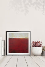 Load image into Gallery viewer, Bold abstract coastal wall decor &quot;Merlot Passage,&quot; printable wall art by Victoria Primicias, decorates the shelf.
