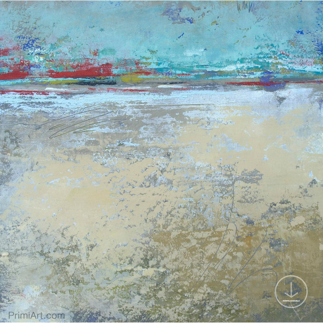 Tan abstract ocean painting 