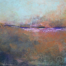 Load image into Gallery viewer, Orange abstract landscape painting &quot;Minuet,&quot; digital art by Victoria Primicias
