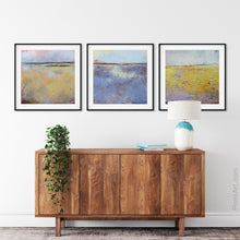 Load image into Gallery viewer, Coastal abstract landscape painting &quot;Morning Gallery,&quot; downloadable art by Victoria Primicias, decorates the entryway.
