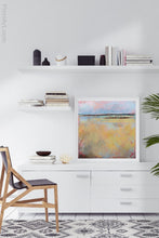 Load image into Gallery viewer, Coastal abstract ocean wall art &quot;Morning Gallery,&quot; digital download by Victoria Primicias, decorates the office.
