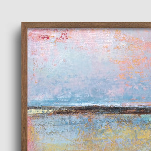 Closeup detail of Coastal abstract ocean wall art "Morning Gallery," downloadable art by Victoria Primicias