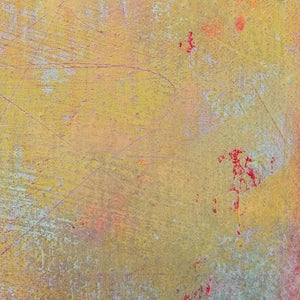 Closeup detail of yellow abstract beach artwork "Morning Gallery," wall art print by Victoria Primicias