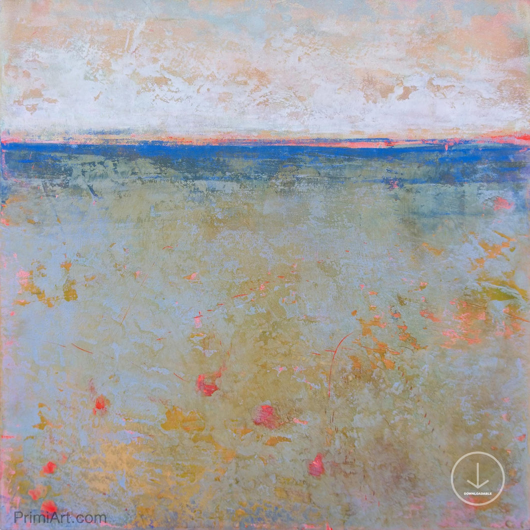 Impressionist abstract ocean wall art 